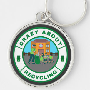 Crazy about Recycling Keychain