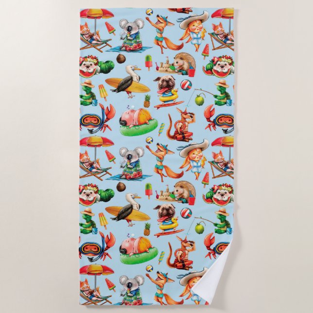 Crazy About Summer Beach Towel (Front)
