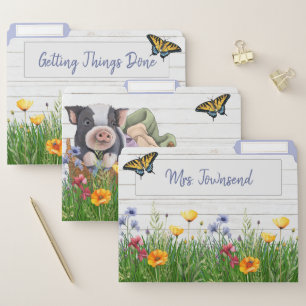 Crazy About the Farm-Piggy in a Blanke - Set of 3 File Folder