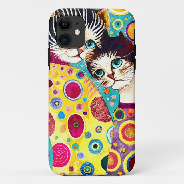Crazy Abstract Cool Cats Case-Mate iPhone Case (Back)
