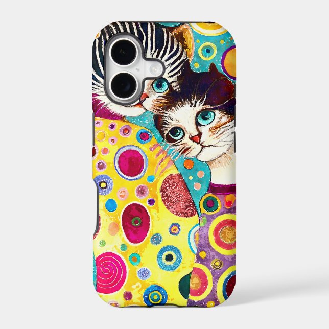 Crazy Abstract Cool Cats Iphone Case (Back)