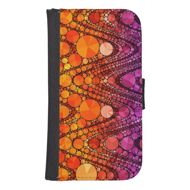 Crazy Abstract  Leather Samsung Galaxy Wallet Case (Front)