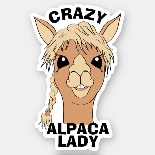 Crazy Alpaca Lady Custom Vinyl Cut Sticker
