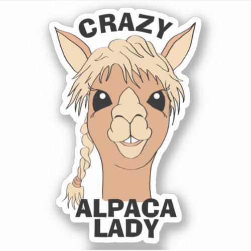 Crazy Alpaca Lady Custom Vinyl Cut Sticker