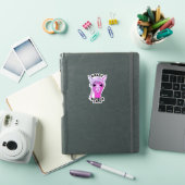 Crazy Alpaca Lady Pink Custom Vinyl Cut Sticker (iPad Cover)