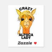 Crazy Alpaca Lady Rustic Custom Vinyl Cut Sticker (Sheet)