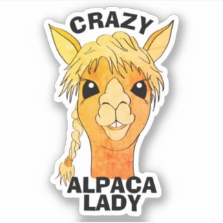 Crazy Alpaca Lady Rustic Custom Vinyl Cut Sticker