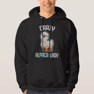 Crazy Alpaca Lady Women s Cute Alpaca Lama Zoo  4 Hoodie