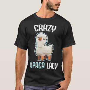 Crazy Alpaca Lady Women s Cute Alpaca Lama Zoo  4 T-Shirt