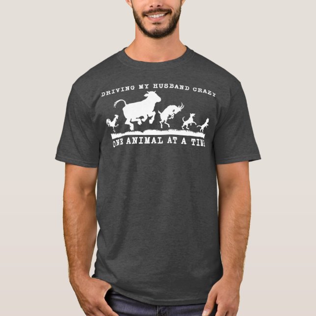 Crazy Animal Lady Funny Farm Girl Premium T-Shirt (Front)