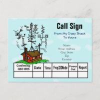 Crazy Antenna Ham Radio Shack QSL Cards