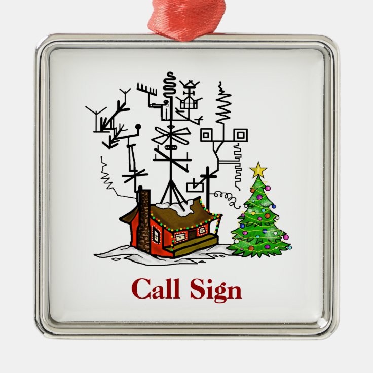 Crazy Antenna House Ham Radio Christmas Ornament Zazzle