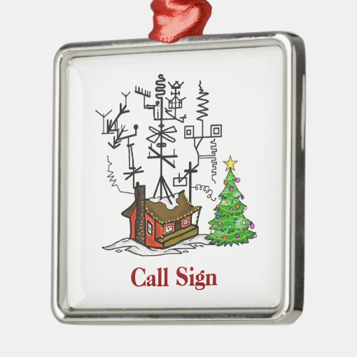Crazy Antenna House Ham Radio Christmas Ornament Zazzle
