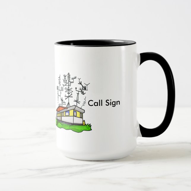 Crazy Antenna Mobile Home Ham Radio Mug  #2 (Right)