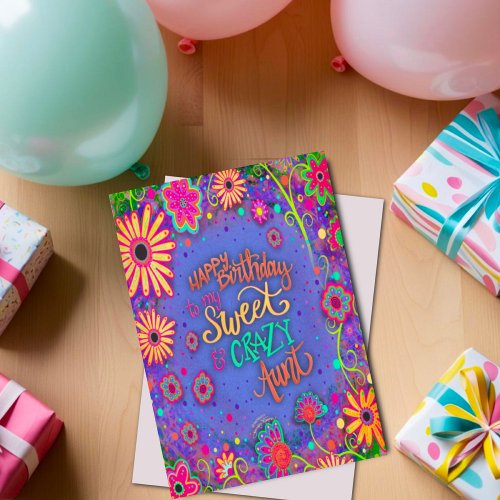 Crazy Aunt Birthday Pretty Floral Funny