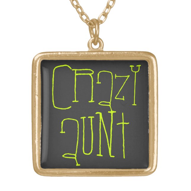 Crazy Aunt Gold Plated Necklace (Front)