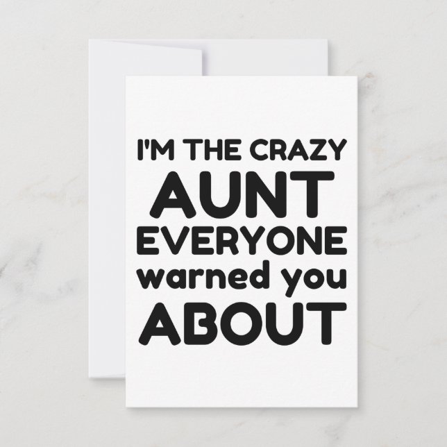 CRAZY AUNT THANK YOU CARD (Front)