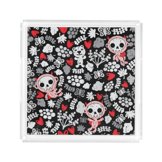 Crazy babies pattern acrylic tray (Front)