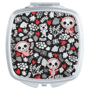 Crazy babies pattern compact mirror