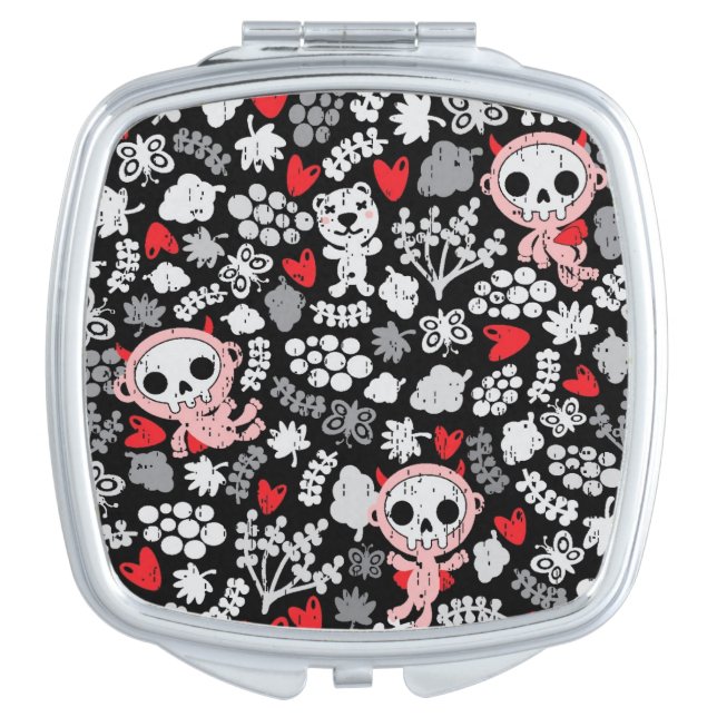 Crazy babies pattern compact mirror (Front)