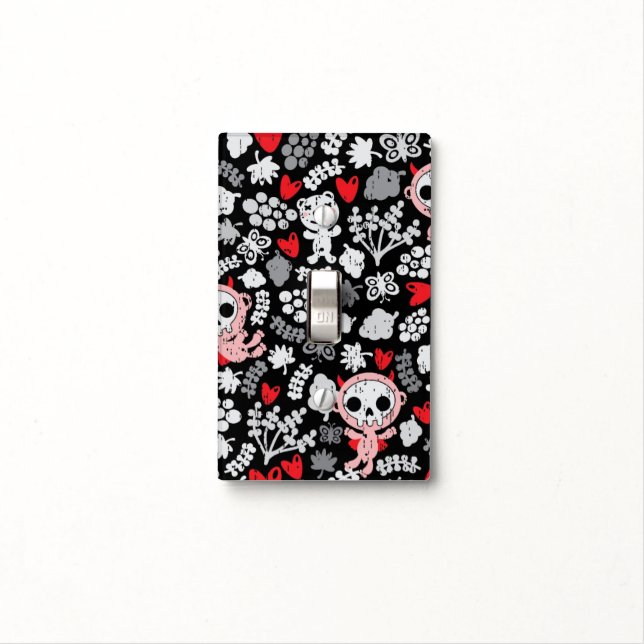 Crazy babies pattern light switch cover (In Situ)