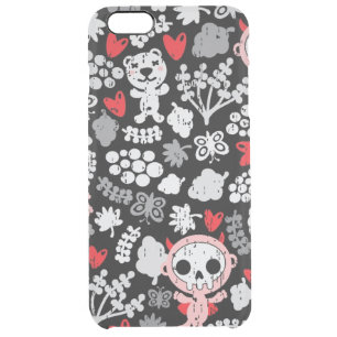 Crazy babies pattern clear iPhone 6 plus case