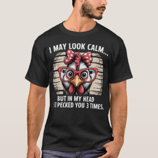 Crazy Barnyard Funny Chicken Dreams Of Pecking Peo T-Shirt
