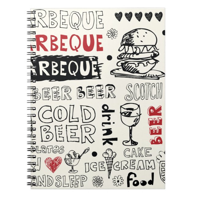 Crazy BBQ: Whimsical Doodle Art Notebook (Front)