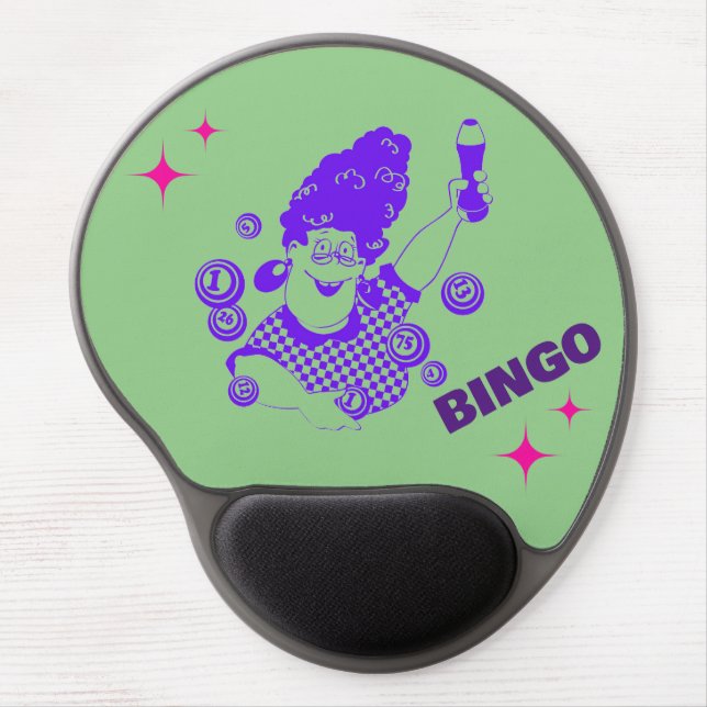 Crazy Bingo Lady Gel Mouse Pad (Front)