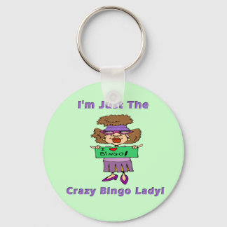 Crazy Bingo Lady Keychain