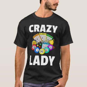 Crazy Bingo Lady Player Love Caller Card T-Shirt