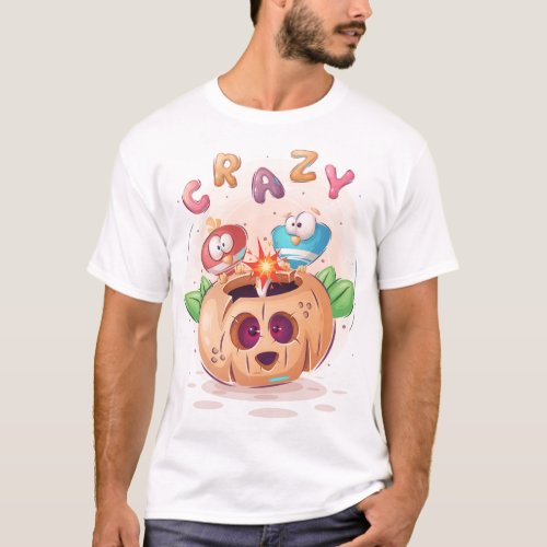 Crazy bird  halloween deer _ Cute Animal T_Shirt