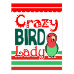 Crazy bird lady postcard