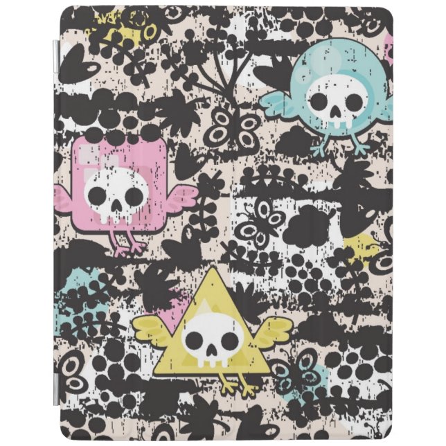 Crazy birds pattern iPad smart cover (Front)