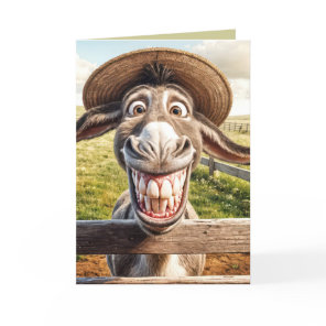 Crazy Birthday Donkey Wearing a Hat Card