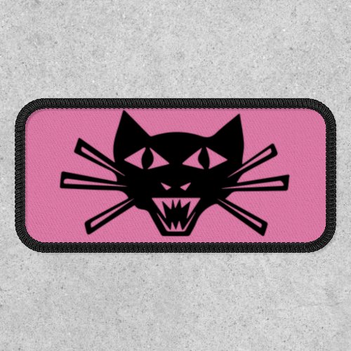 Crazy Black Cat Halloween  Vintage Art  Patch