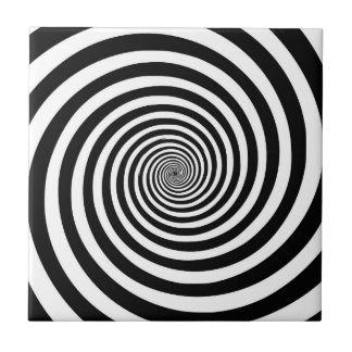 CRAZY BLACK/WHITE SPIRAL CERAMIC TILE