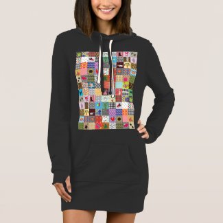 Crazy Block Quilt Quilting Mama Funny Hoodie Dress