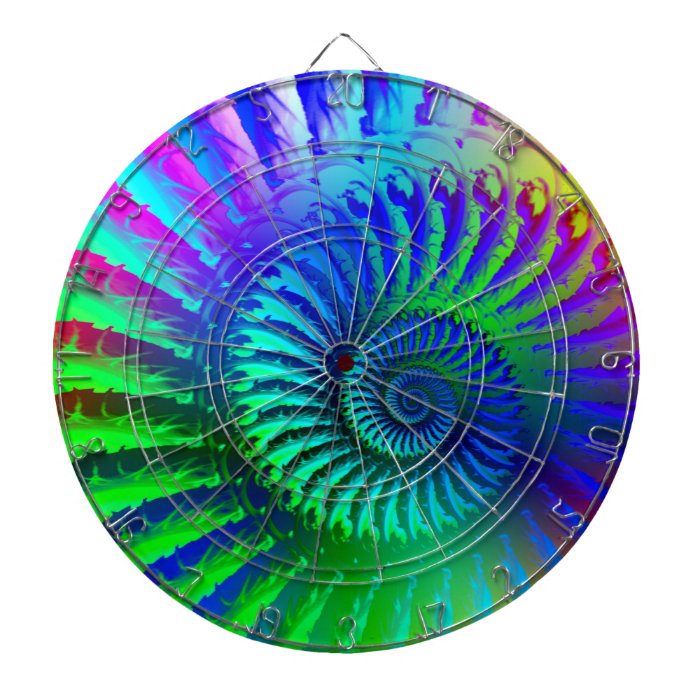 Crazy Blue Fractal Art Pattern Dart Board