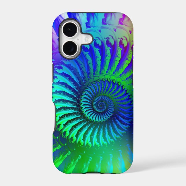 Crazy Blue Fractal Pattern Iphone Case (Back)