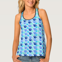Crazy Blue Paws Women's All Over Tank Top