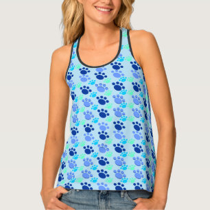 Crazy Blue Paws Women's All Over Tank Top
