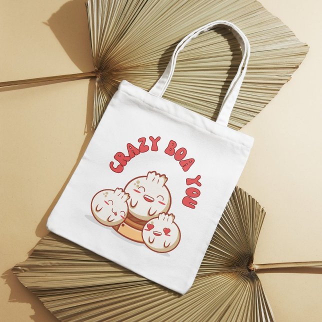 Crazy Boa You – Cute Bao Food Pun Tote Bag (Creator Uploaded)