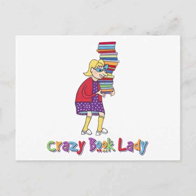 Crazy Book Lady Postcard (Front)