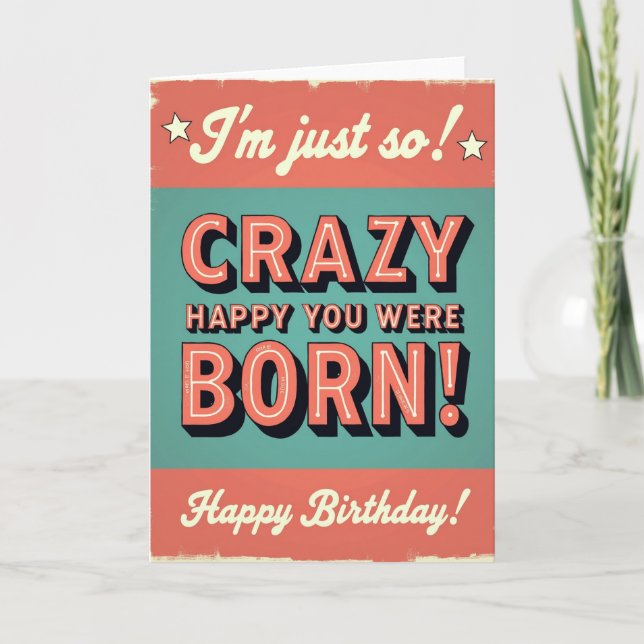 Crazy Born Floral Card (Front)