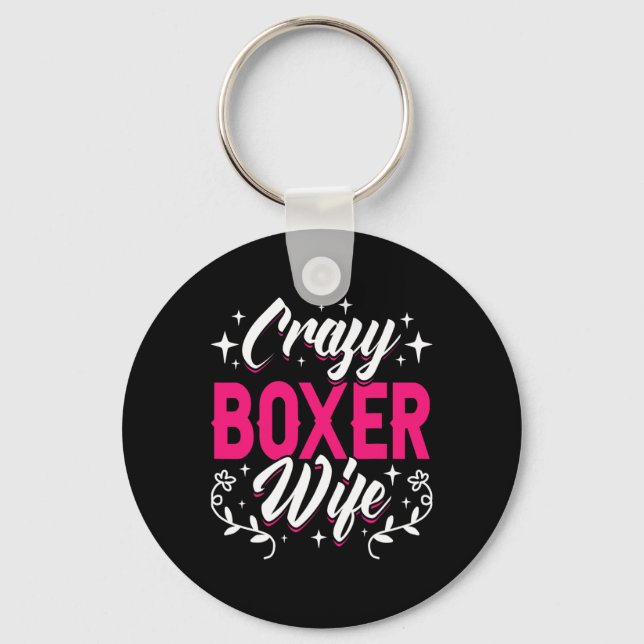 Crazy Boxer Wife Boxing  Keychain (Front)