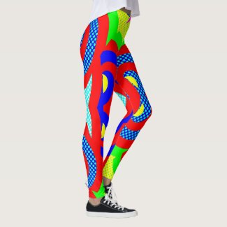 Crazy bubbles, circles, geometric ovals pattern 2 leggings