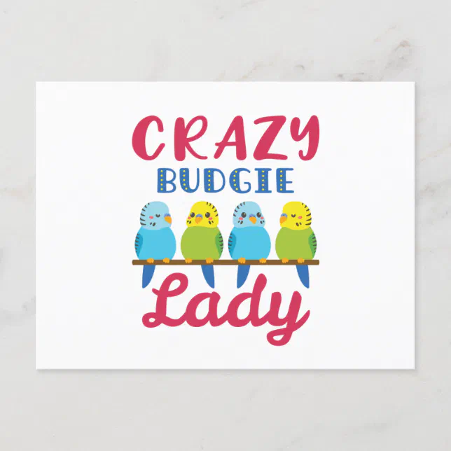 Crazy Budgie Lady - T-shirt Donna In Cotone, Regalo Per Proprietari Di Uccelli - Foto 2