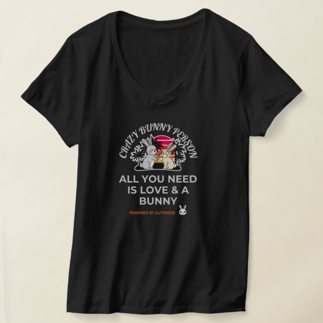 Crazy Bunny Person  T-Shirt (Laydown)