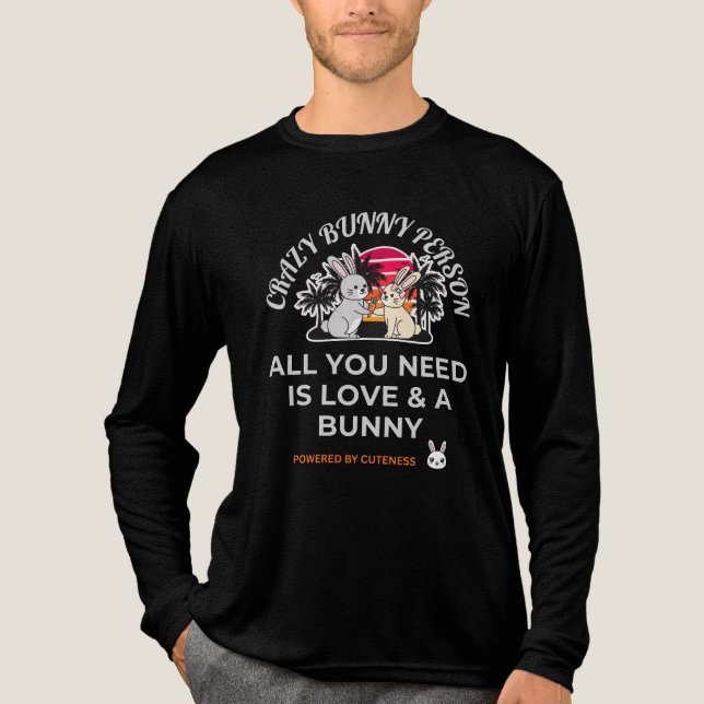 Crazy Bunny Person  Tri-Blend Shirt (Front)